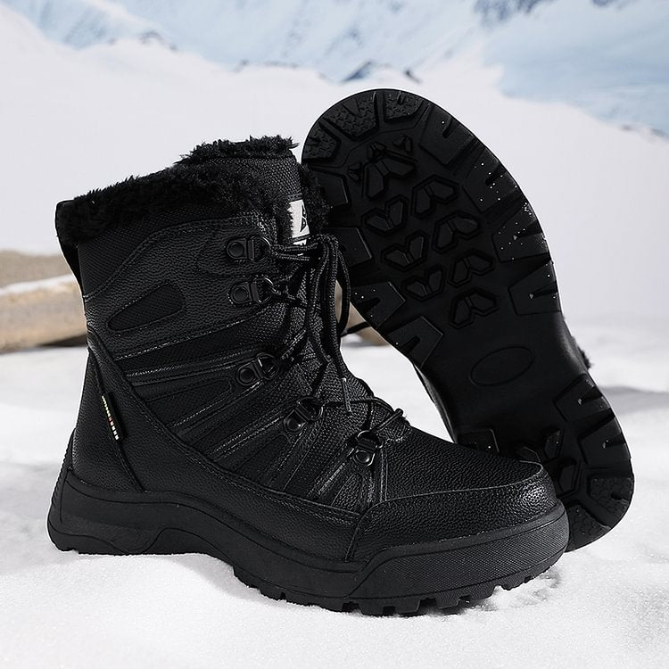 SnowEase | Women’s Winter Lace-Up Plush Ankle Boots