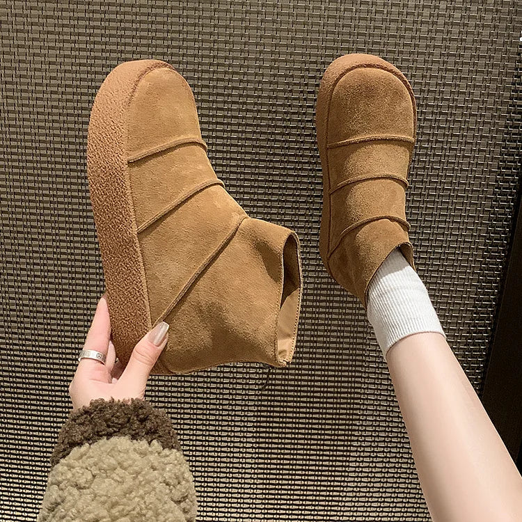 Glace™ | Elegant Ladies Snow Boots – Low Heel Ankle