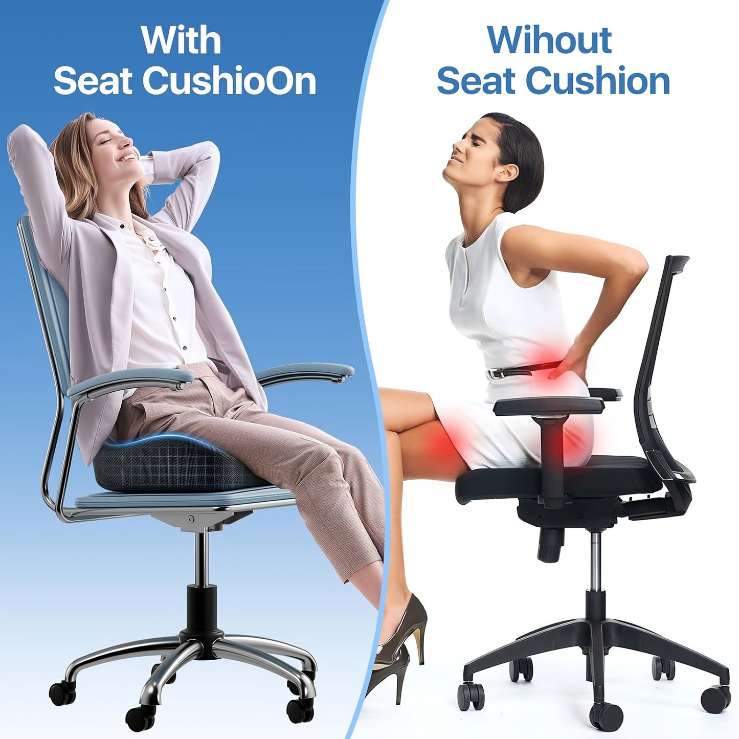SeatMate™ Memory Foam Cushion for Prolonged Sitting
