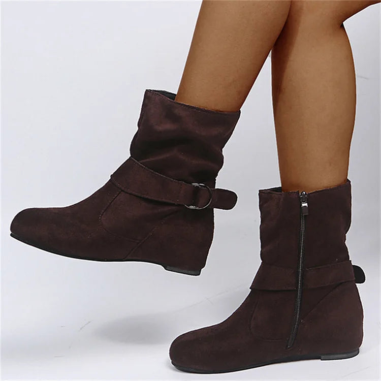 Velora™ | Zipper Chunky Ankle Heels Retro Boots