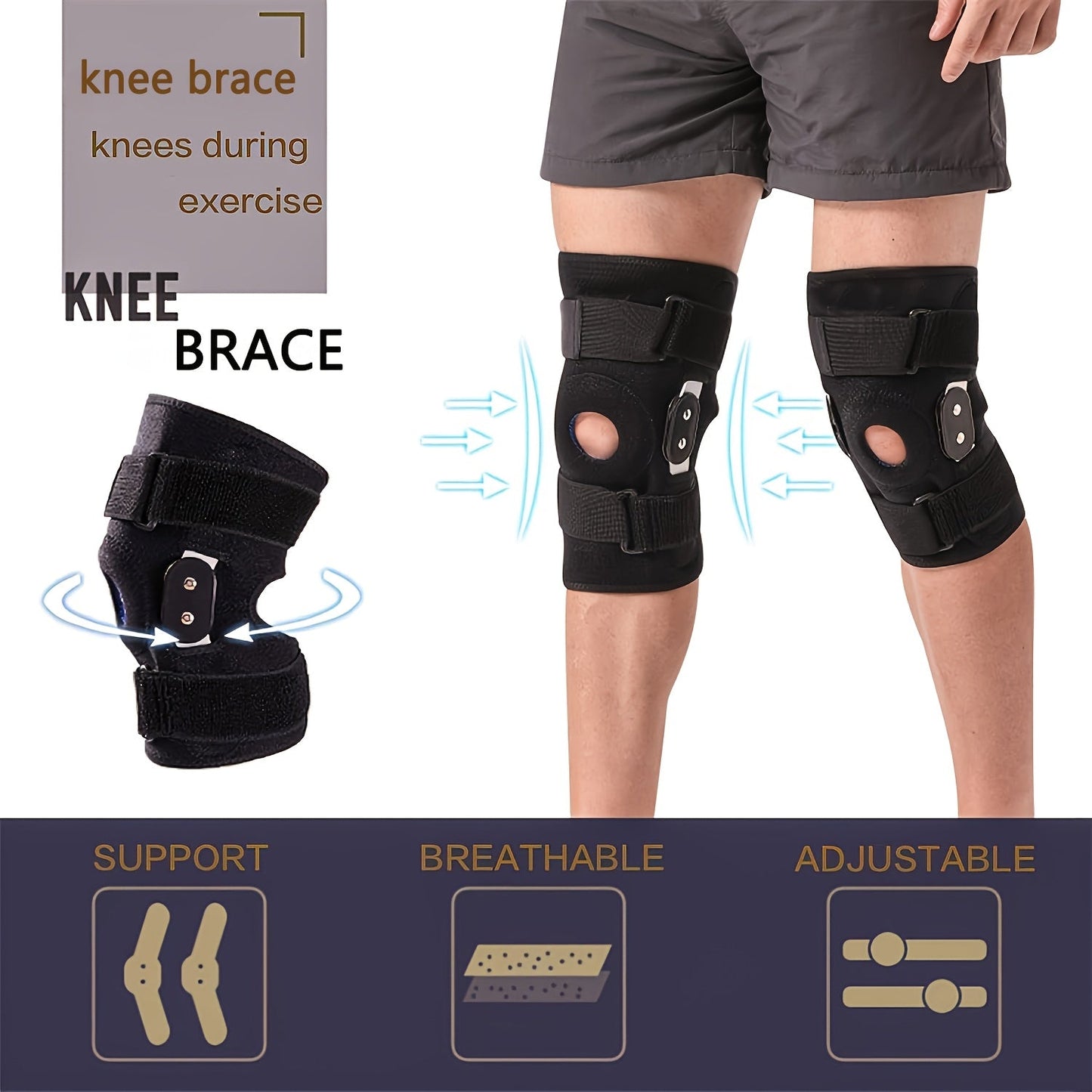 KneePro™ Knee brace - Adjustable support for ACL & MCL protection