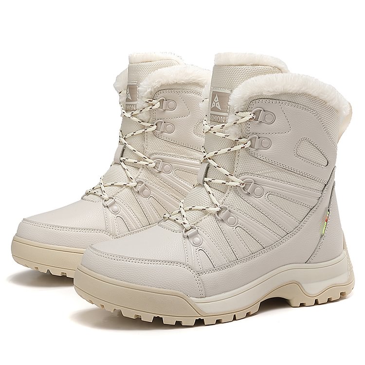 SnowEase | Women’s Winter Lace-Up Plush Ankle Boots