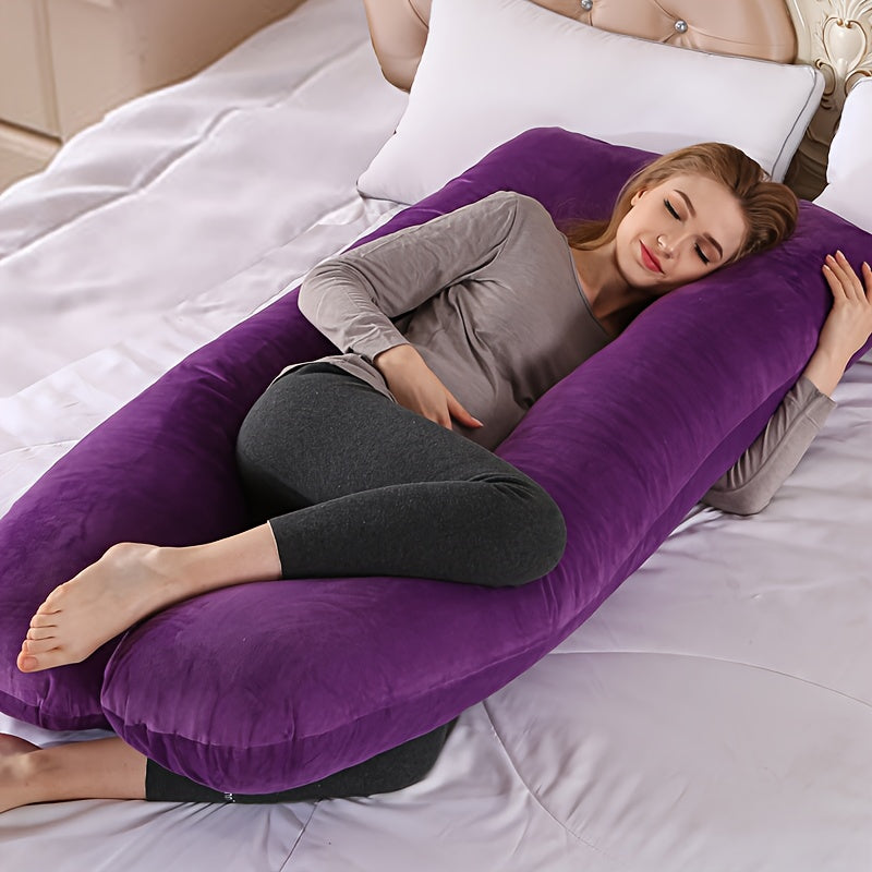 MumLuxe™ Luxurious Crystal Velvet U-Shaped Pillow for Pregnancy Support