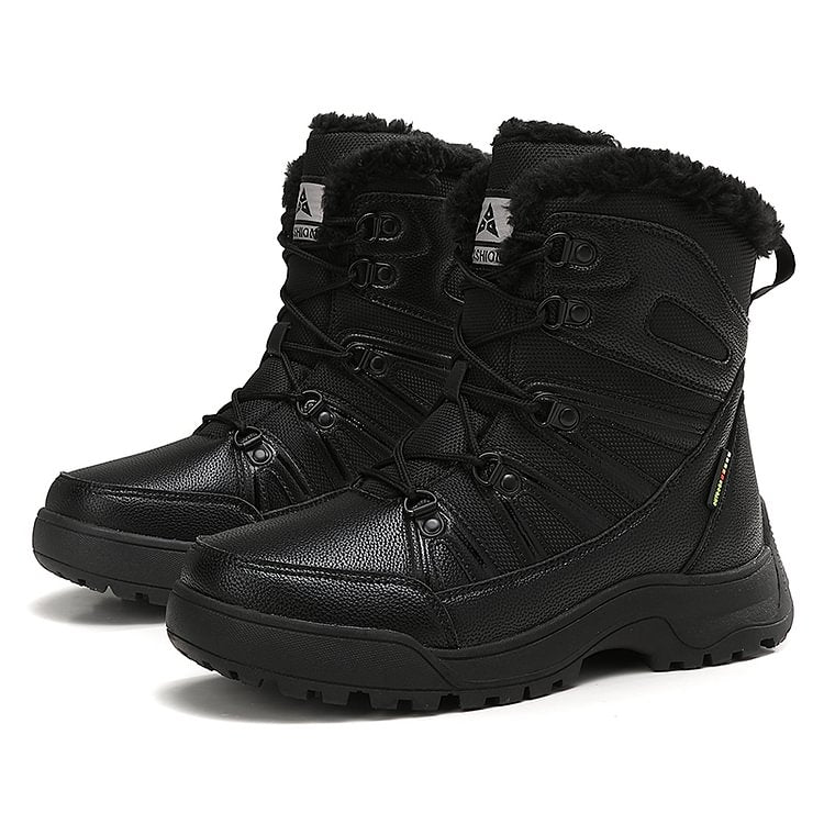 SnowEase | Women’s Winter Lace-Up Plush Ankle Boots