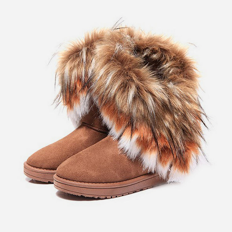 WinterGlow | Women’s Winter Faux Fur Slip-On Boots