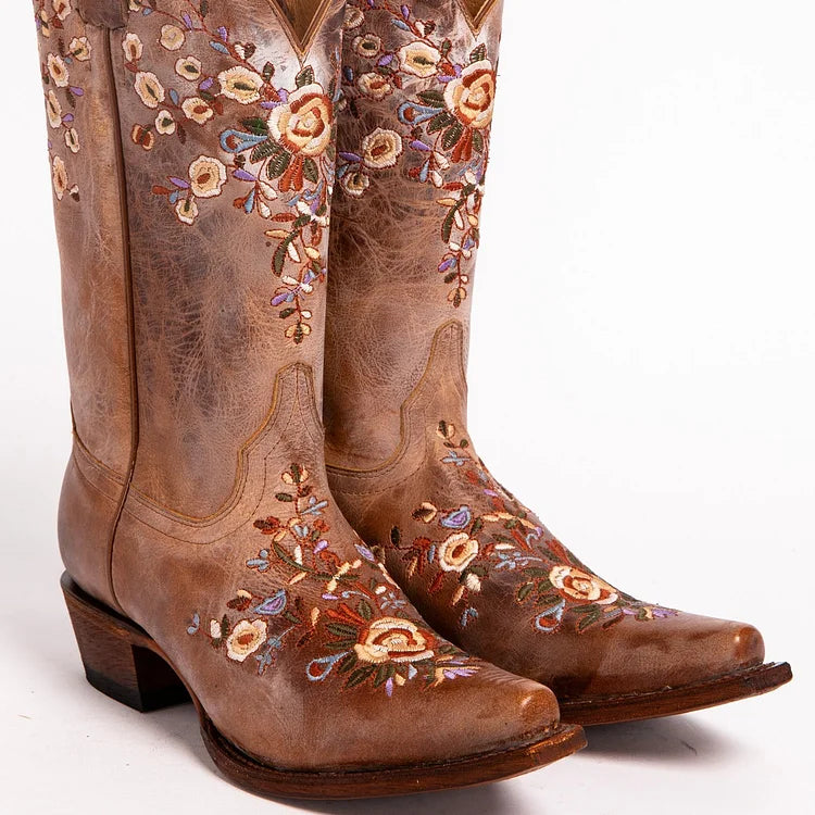 Velinova™ | Retro Square-Toe Mid-Calf Boots for Women