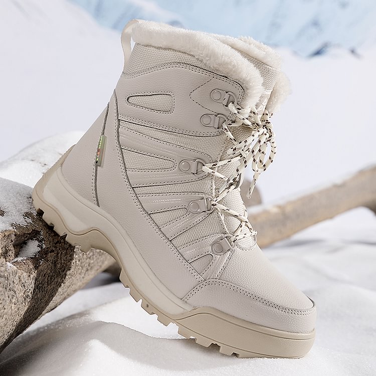 SnowEase | Women’s Winter Lace-Up Plush Ankle Boots