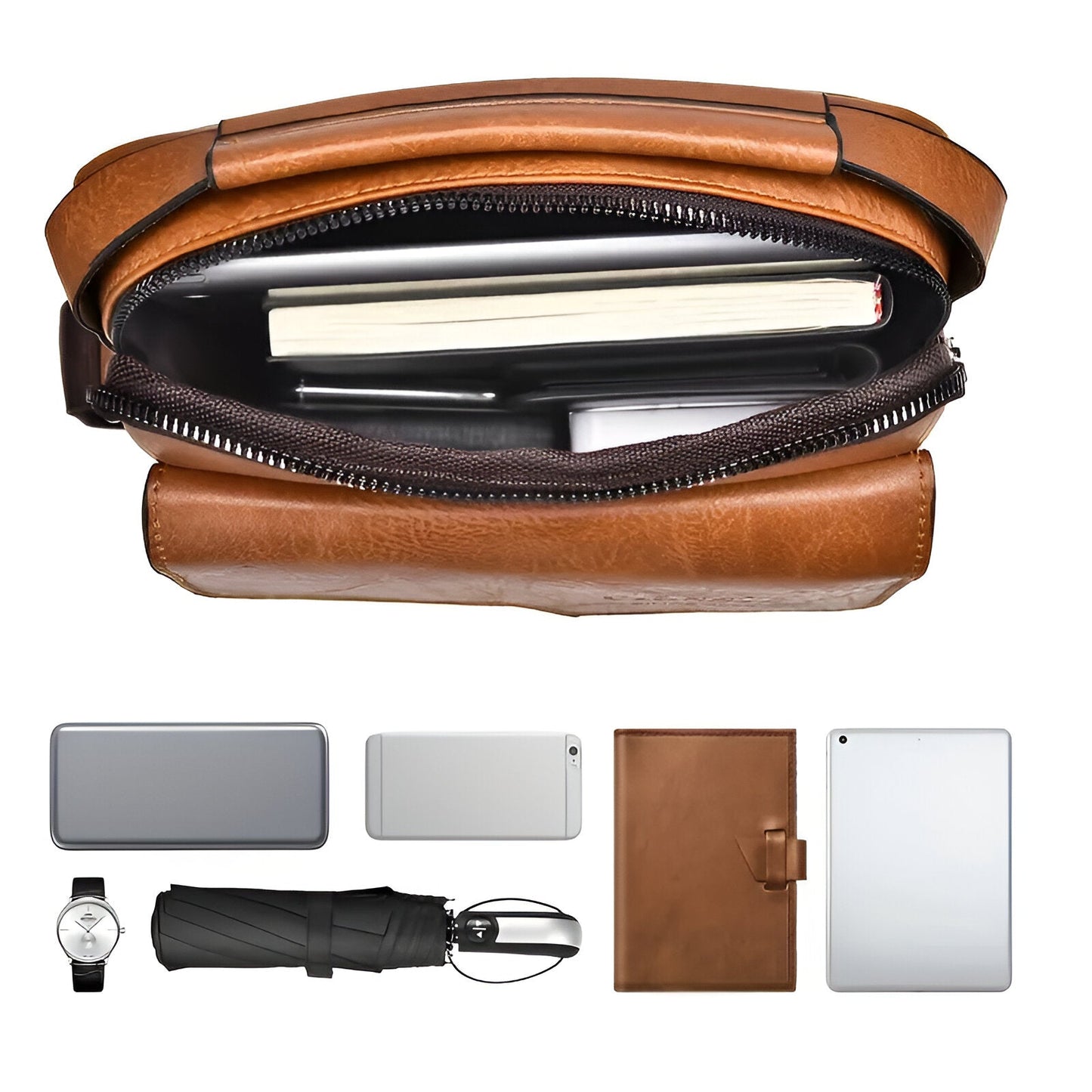 SafeStride™ Anti-Theft Leather Sling Bag