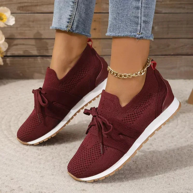 NJTD — Breathable Knit Women’s Platform Sneakers
