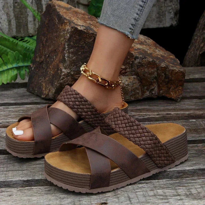 Camille™ Comfortable Cross Strap Platform Sandals