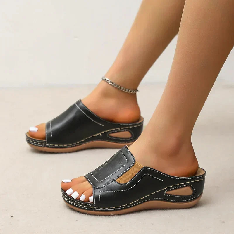 Tessa™ Women’s Retro Wedge Slip-On Sandals