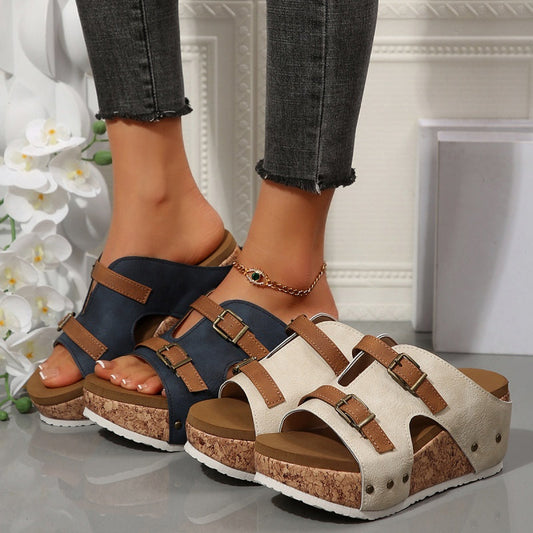 Lunara - Women's Platform Sandals with Cut-Outs