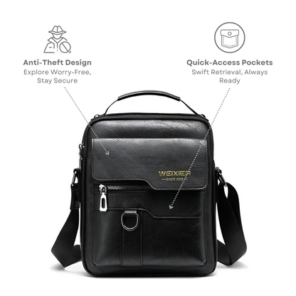 SafeStride™ Anti-Theft Leather Sling Bag