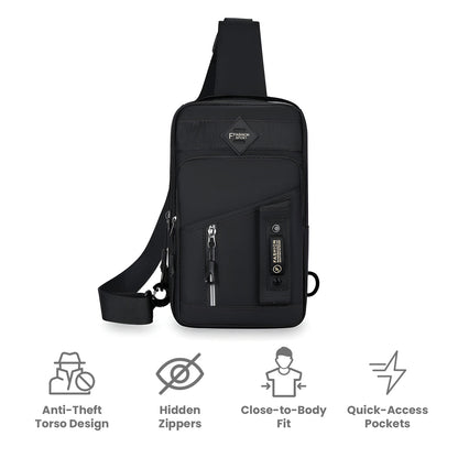 Men’s Anti-Theft Chest Bag – Stylish, Secure & Waterproof