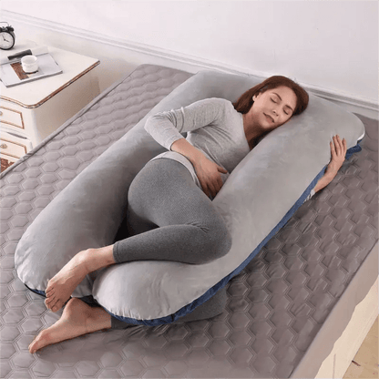 MumLuxe™ Luxurious Crystal Velvet U-Shaped Pillow for Pregnancy Support