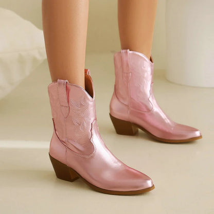 Velmora™ | Western Cowboy Ankle Boots for Women