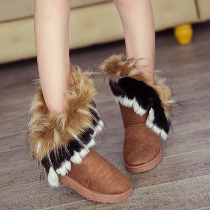 WinterGlow | Women’s Winter Faux Fur Slip-On Boots