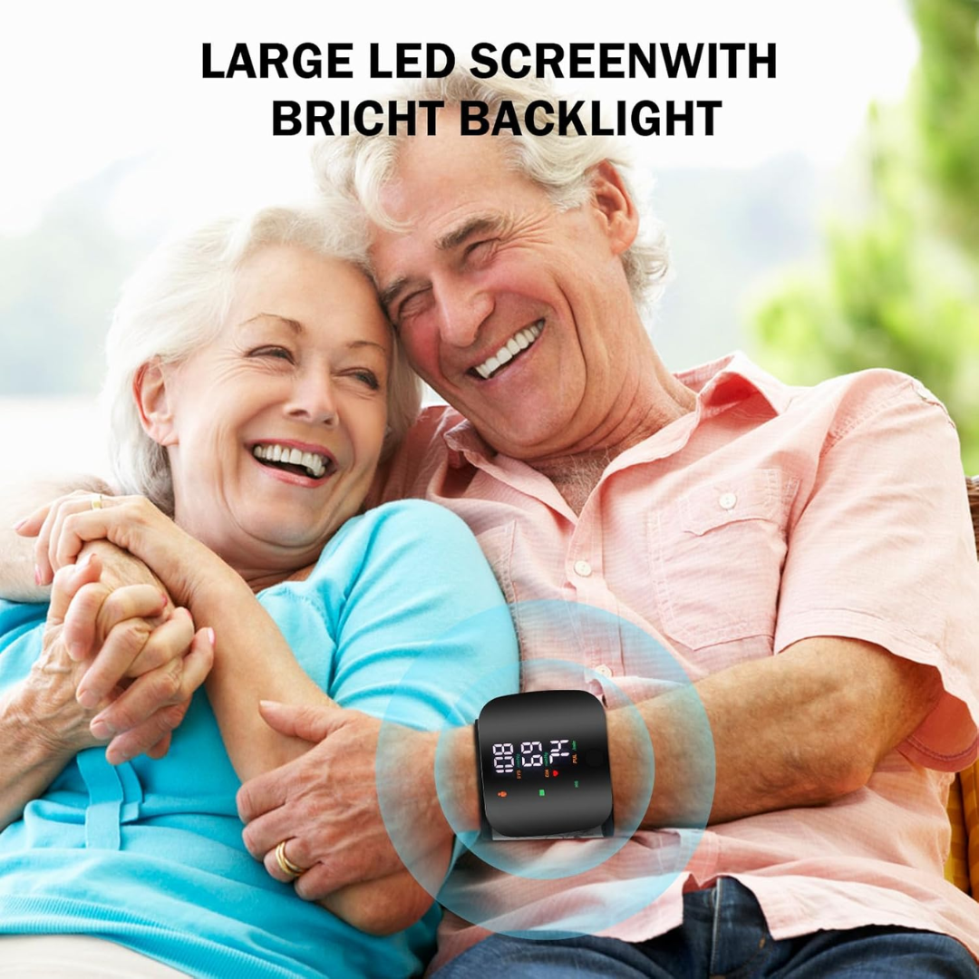 PulseTrack™ – Portable LED Wrist Blood Pressure Monitor