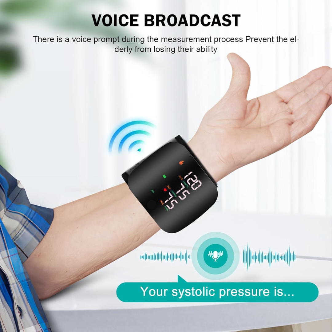 PulseTrack™ – Portable LED Wrist Blood Pressure Monitor
