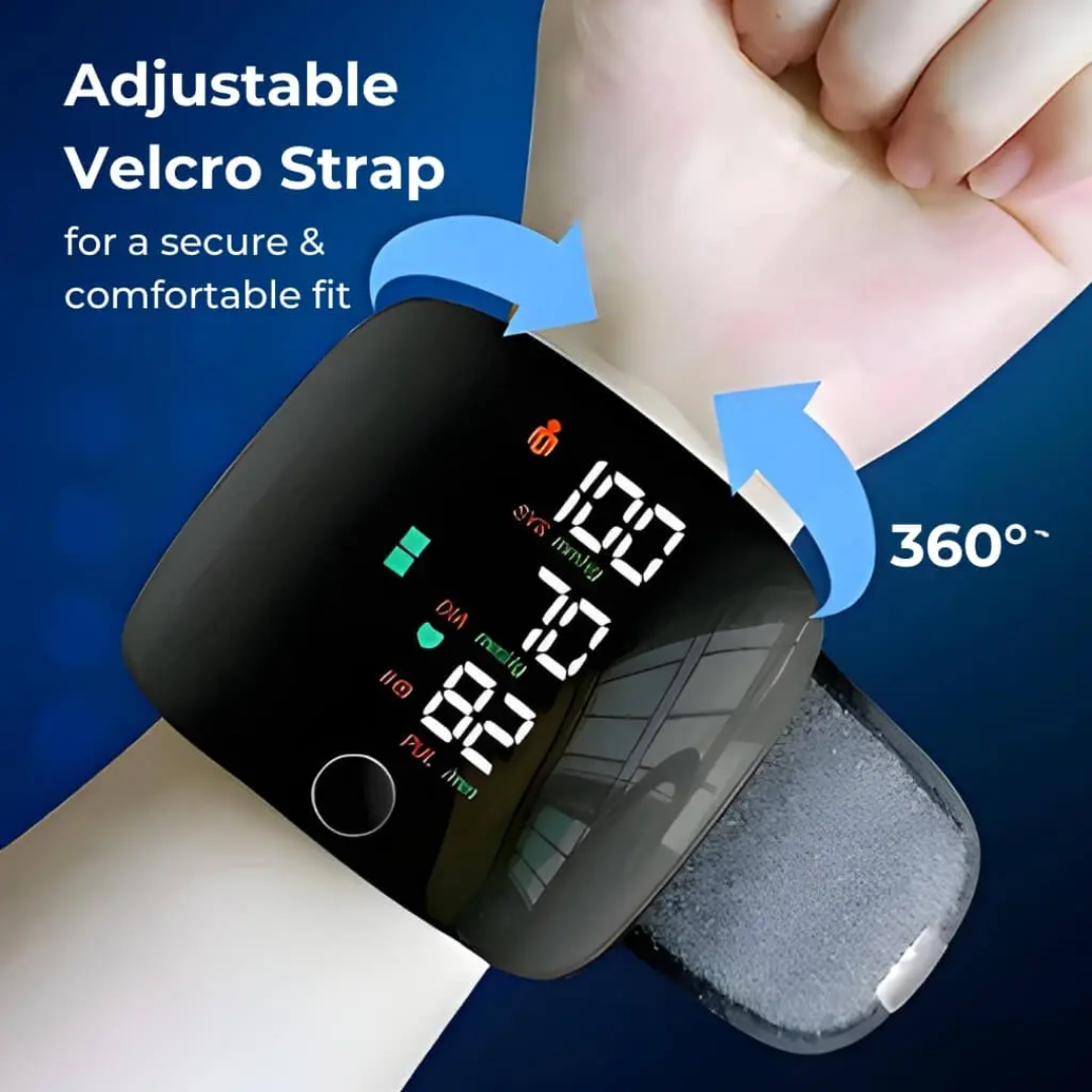 PulseTrack™ – Portable LED Wrist Blood Pressure Monitor