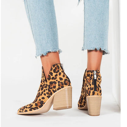 VELA™ | Women’s Mid-Heel Ankle Boots – Slip-On