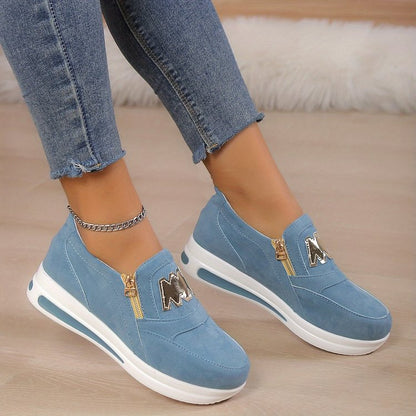 Velonna - Women's Zip-Up Platform Sneakers
