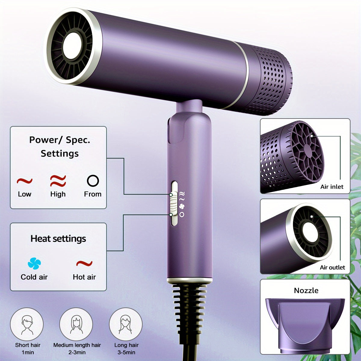 LumiDry™ High-Speed, Ionic Hair Dryer with Diffuser