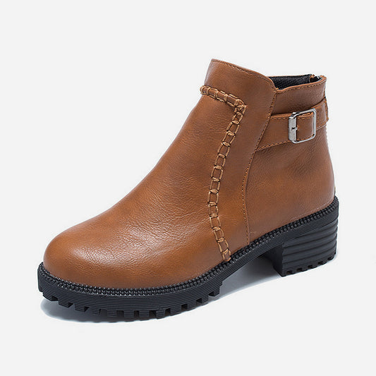 Liora™ | Women's Ankle Boots – Low Chunky Heels