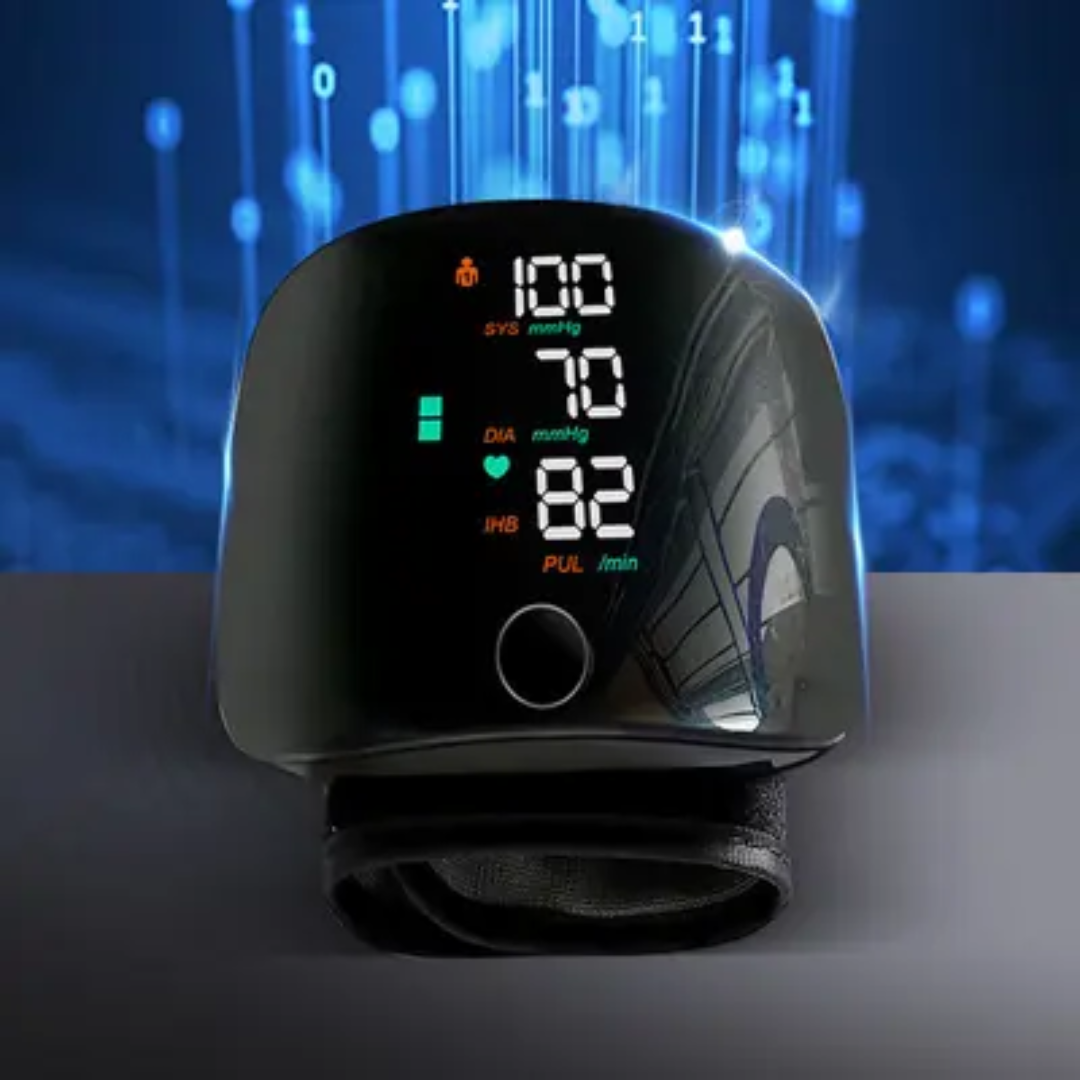 PulseTrack™ – Portable LED Wrist Blood Pressure Monitor