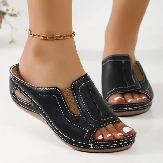 Tessa™  Women’s Retro Wedge Slip-On Sandals