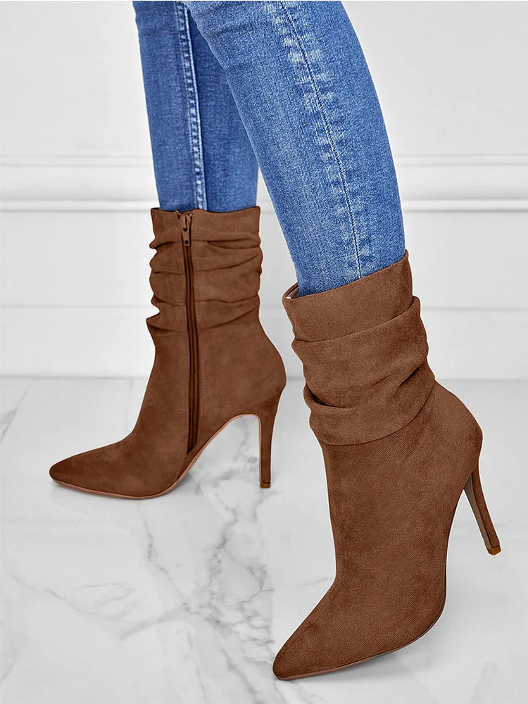 Velora | Stylish Pointed Toe High Heel Ankle Boots