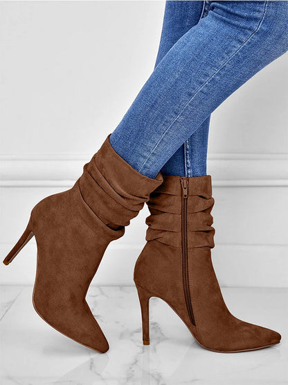 Velora | Stylish Pointed Toe High Heel Ankle Boots