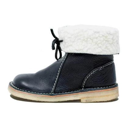 Velinova™ | Women’s Retro Plush Lace-Up Snow Boots