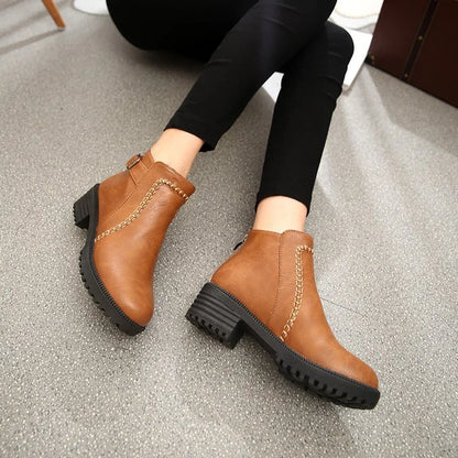 Liora™ | Women's Ankle Boots – Low Chunky Heels