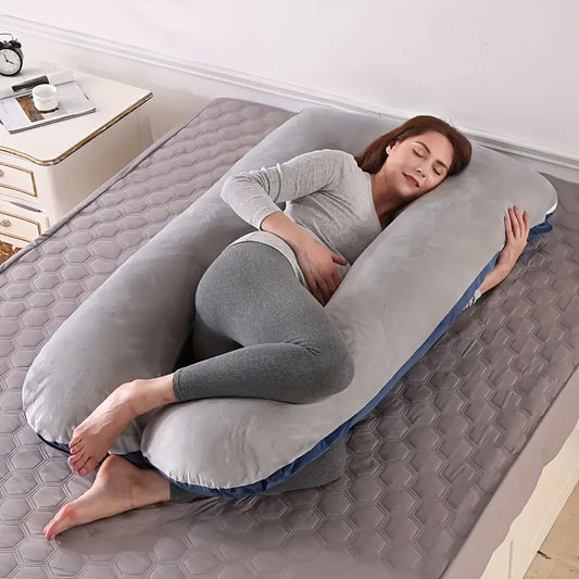 MumLuxe™ Luxurious Crystal Velvet U-Shaped Pillow for Pregnancy Support