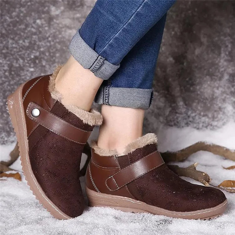 Velora | Comfortable Warm Lined Wedge Ankle Boots