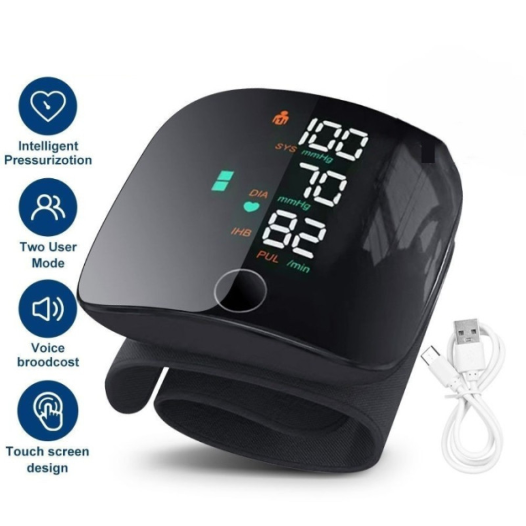 PulseTrack™ – Portable LED Wrist Blood Pressure Monitor