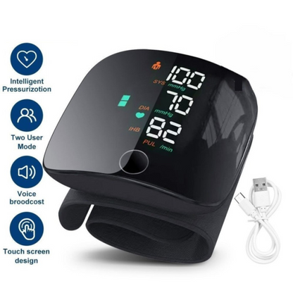 PulseTrack™ – Portable LED Wrist Blood Pressure Monitor