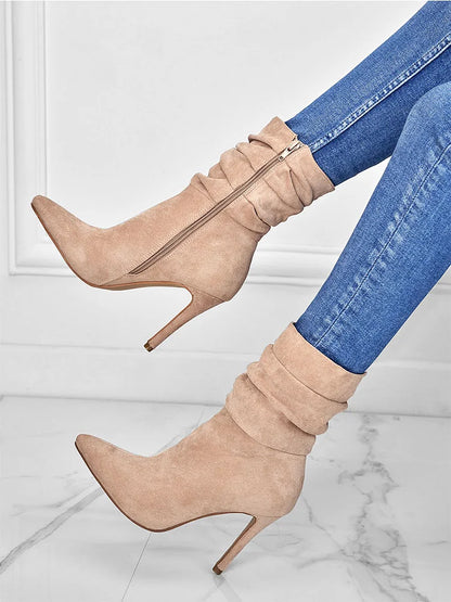 Velora | Stylish Pointed Toe High Heel Ankle Boots