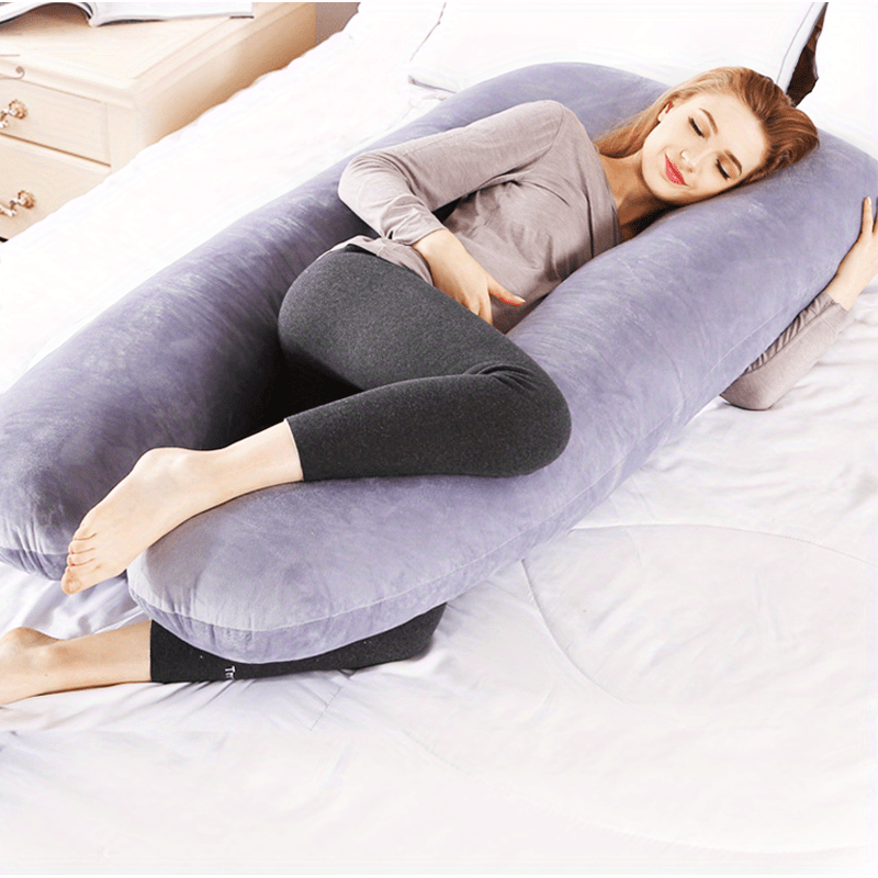 MumLuxe™ Luxurious Crystal Velvet U-Shaped Pillow for Pregnancy Support