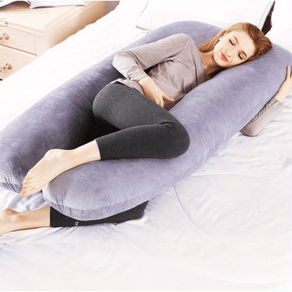 MumLuxe™ Luxurious Crystal Velvet U-Shaped Pillow for Pregnancy Support