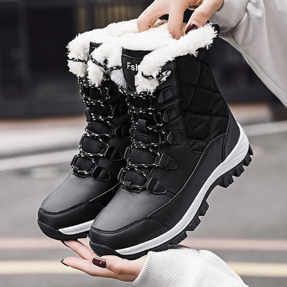 VELA™ | Women’s Winter Ankle Boots – Warm Lace-Up