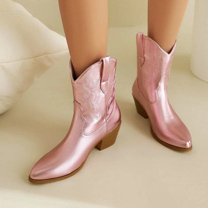 Velmora™ | Western Cowboy Ankle Boots for Women