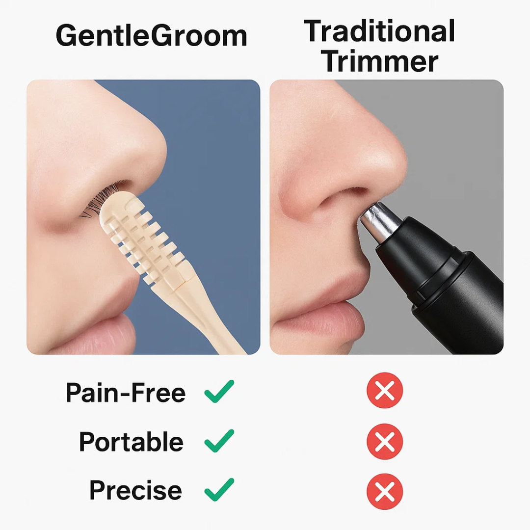 GentleGroom | Nose Hair Trimmer 360° Rotating Function for Painless & Portable Use
