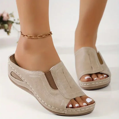 Tessa™  Women’s Retro Wedge Slip-On Sandals