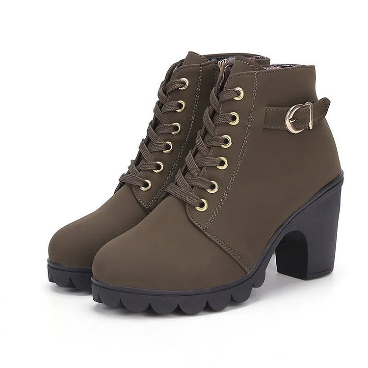 Lunvéra | Women’s Lace-Up High Heel Ankle Boots