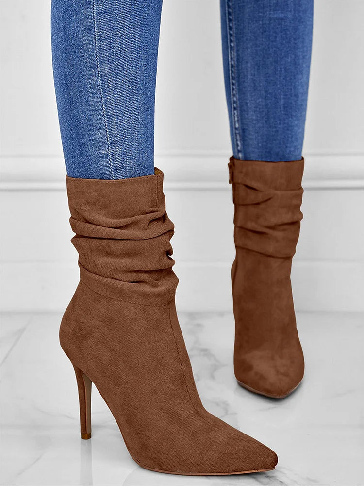 Velora | Stylish Pointed Toe High Heel Ankle Boots