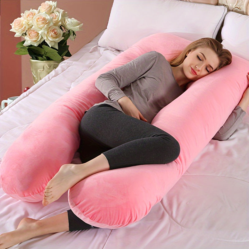MumLuxe™ Luxurious Crystal Velvet U-Shaped Pillow for Pregnancy Support