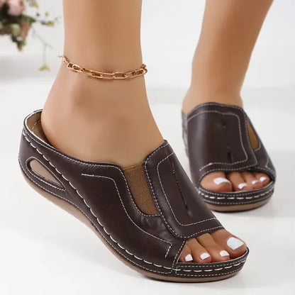 Tessa™  Women’s Retro Wedge Slip-On Sandals