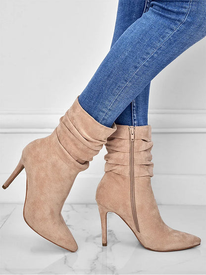 Velora | Stylish Pointed Toe High Heel Ankle Boots
